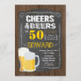 50th birthday party. Cheers to 50 years beer Invitation