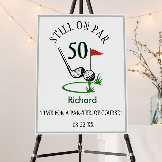  50th Birthday Party Custom Golf Theme Foam Board (Creator Uploaded)