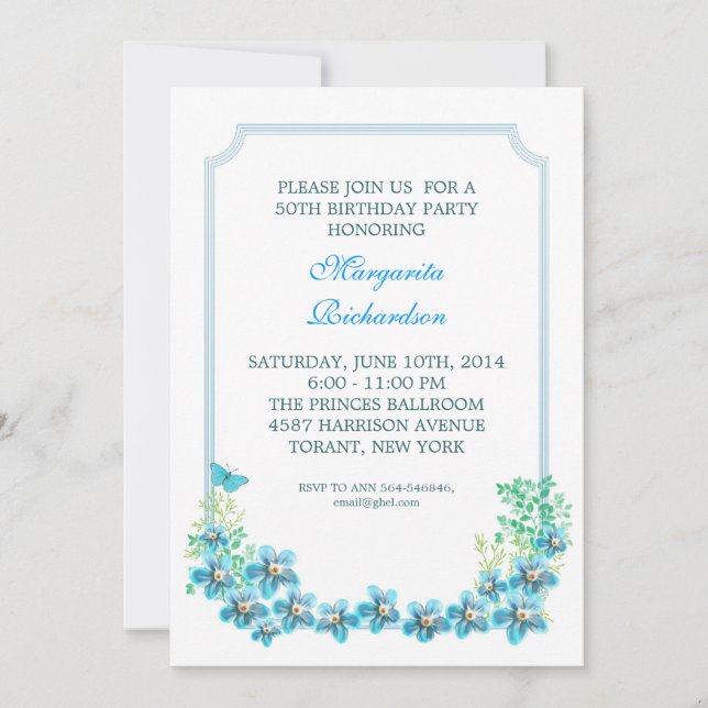 50th birthday party elegant Victorian invitations (Front)