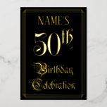 [ Thumbnail: 50th Birthday Party — Fancy Script & Custom Name Invitation ]