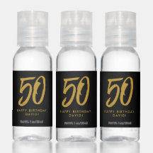 50th birthday party favor hand sanitizer