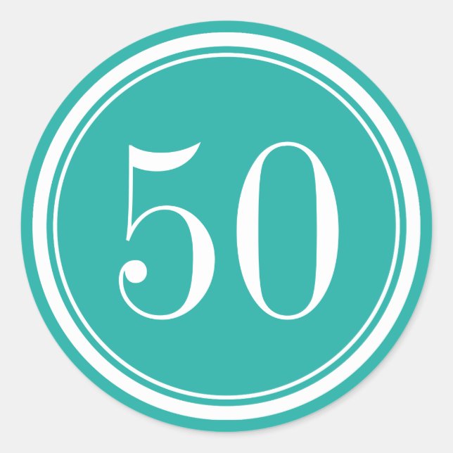 50th Birthday party favor stickers & envelope seal (Front)