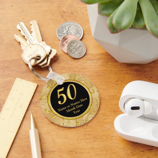 50th Birthday Party Favors 50th Anniversary Favors Keychain Zazzle