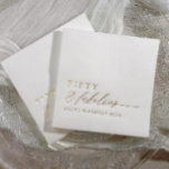 50th Birthday Party Fifty & Fabulous Modern Gold Foil Napkins<br><div class="desc">50 & Fabulous Personalized Birthday Party Napkins: Celebrate your milestone in timeless style with these elegant Fifty & Fabulous birthday paper napkins featuring gold-tone script on a classic black background. The modern calligraphy and minimalist layout make them perfect for a chic 50th birthday party or sophisticated cocktail celebration. A stylish...</div>