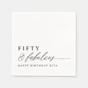 50th Birthday Party Fifty & Fabulous Modern Napkins