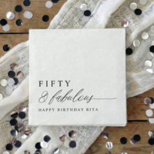 50th Birthday Party Fifty & Fabulous Modern Napkins