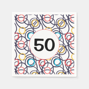 50th Birthday Party Funky Doodles Napkins