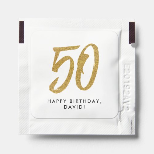 50th birthday party gold hand sanitizor favor hand sanitizer packet