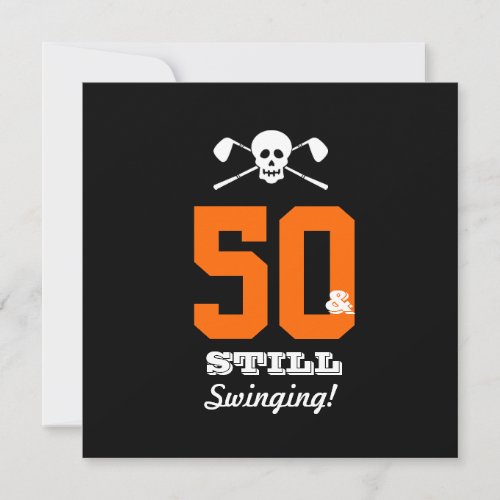 50th Birthday Party Golf - Still Swinging! Custom Announcements