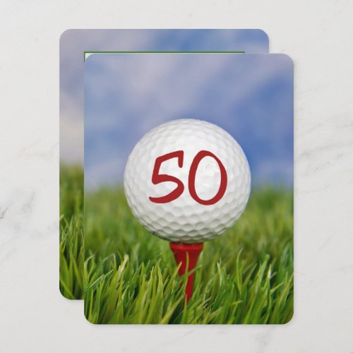 50th Birthday Party Golf theme Invitation