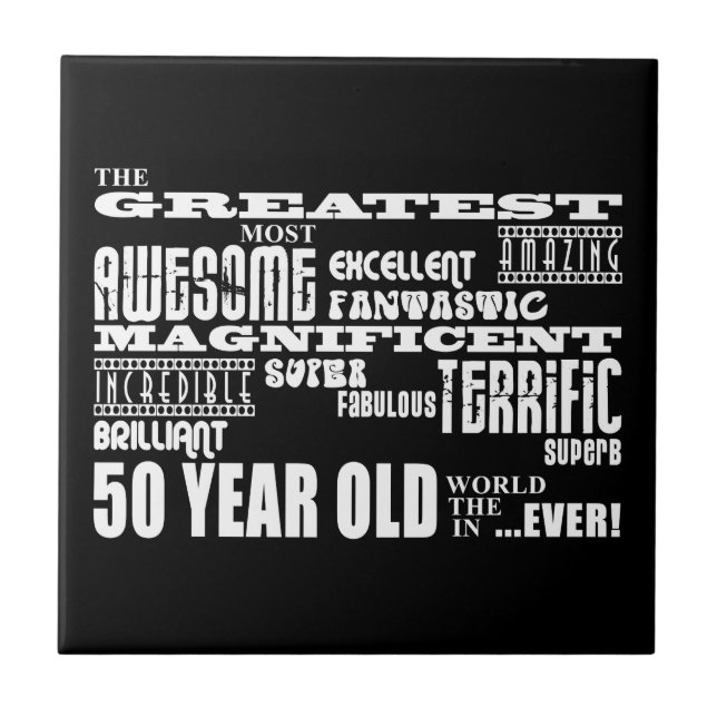 50th Birthday Party Greatest Fifty Year Old Tile (Front)