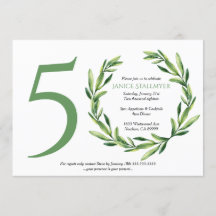 50th Birthday Party, Green Leaf Wreath