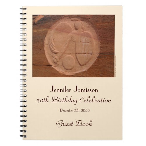 50th Birthday Party Guest Book Angel in the Rocks Notebook