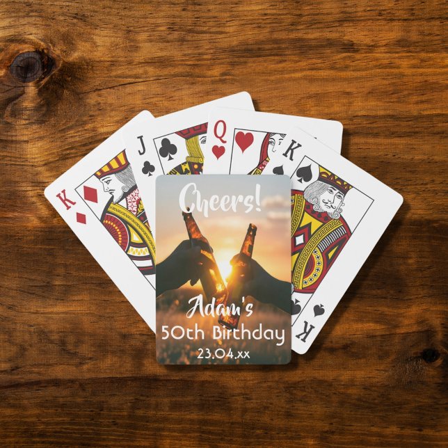 50th birthday party guys cheers beer poker cards (Creator Uploaded)
