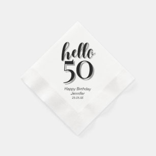 50th Birthday Party Hello 50 Napkins