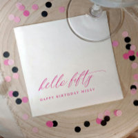 50th Birthday Party Hot Pink Hello 50 Modern