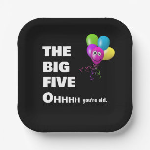 50th Birthday Party Humor Paper Plates