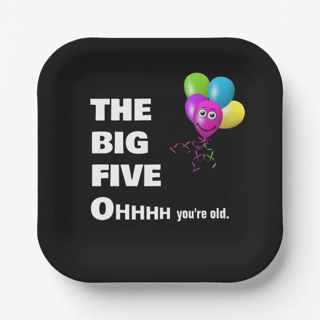 50th Birthday Party Humor Paper Plates (Front)