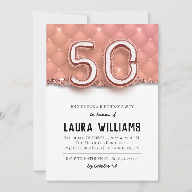 50th Birthday Party Invitation (Front)