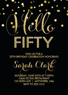 gold champagne 50th birthday invitations zazzle