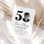 50th Birthday Party Invitation | 50th Birthday<br><div class="desc">Minimalist 50th Photo Birthday Invitation.
Ready to be personalized by you!</div>