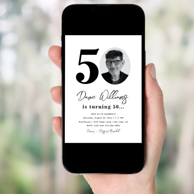50th Birthday Party Invitation | 50th Birthday (Front Digital)