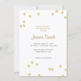 50th Birthday Party Invitation Adult Gold Balloons | Zazzle