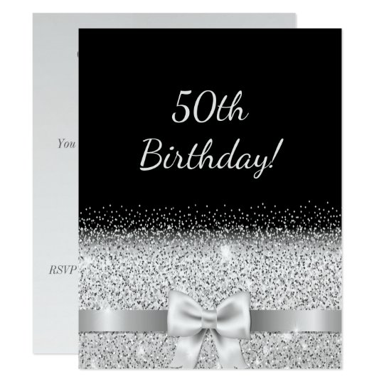 Black And Silver Birthday Invitations 5