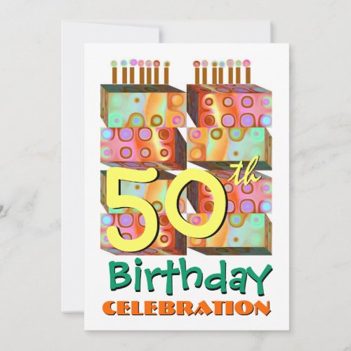 50th Birthday Party Invitation Candles  Gifts