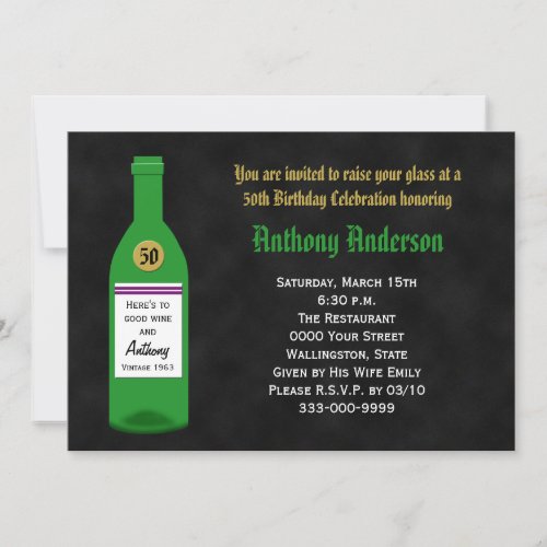 50th Birthday Party Invitation - Chalkboard