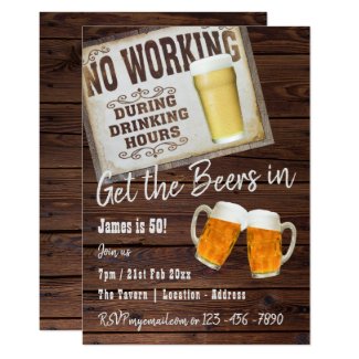 50th Birthday Party Invitation Cheers to BEERS