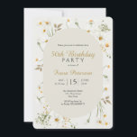 50th Birthday party invitation for her<br><div class="desc">50th birthday party invitation card floral. Find matching products in our shop or contact us.</div>