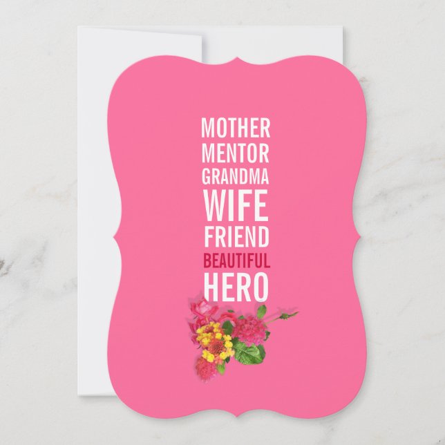 50th Birthday Party Invitation - Mom is a Hero (Front)