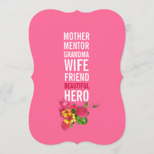 50th Birthday Party Invitation - Mom is a Hero