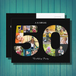 50th Birthday Party Invitation Photo Collage Postcard<br><div class="desc">Celebrate your 50th birthday in style with an elegant photo collage postcard invitation. Personalize this lovely invitation with your favorite photos of friends and family and make it even more special. Enjoy the memories and make them last forever with this unique and beautiful template. Let's come together and make this...</div>