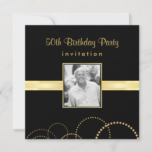 50th Birthday Party Invitation - Photo Optional (Front)
