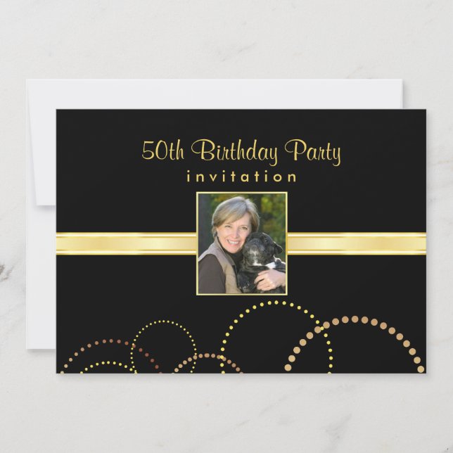 50th Birthday Party Invitation - Photo Optional (Front)