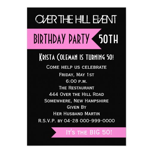 Over The Hill 50Th Birthday Invitations 5