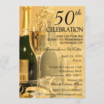 50th Birthday Party Invitations by NightSweatsDiva at Zazzle