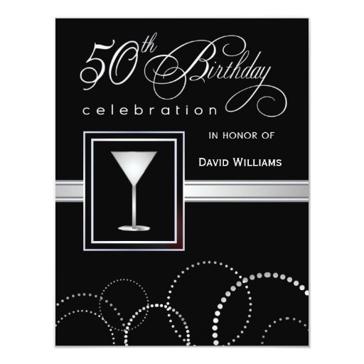 Black And Silver Birthday Invitations 8