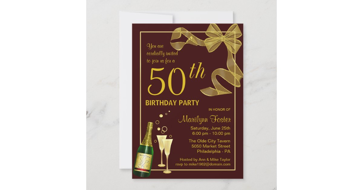 50th Birthday Party Invitations Customize the Year | Zazzle