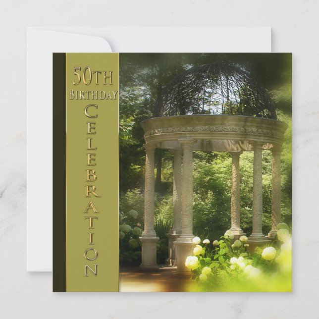 50th BIRTHDAY PARTY Invitations -ENCHANTING GAZEBO (Front)