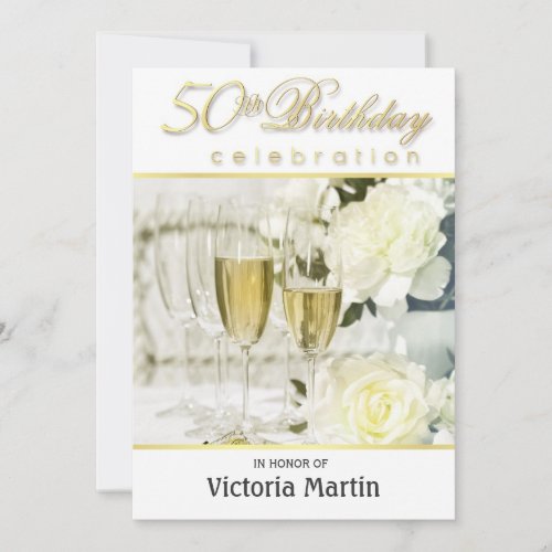 50th Birthday Party Invitations - For Her