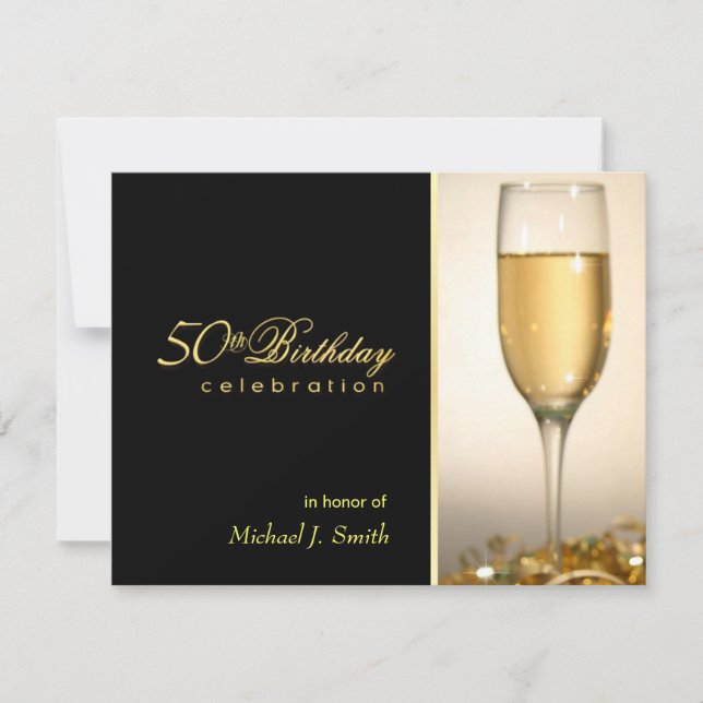 50th Birthday Party Invitations - Manly Monogram (Front)