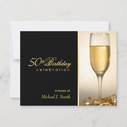 50th Birthday Party Invitations - Manly Monogram