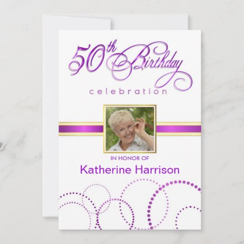 50th Birthday Party Invitations - with Monogram