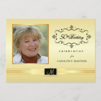 50th Birthday Party Invitations with Photo