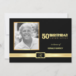 50th Birthday Party Invitations with Photo