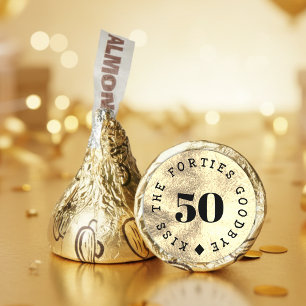 50th Birthday Party Kiss the 40s Goodbye Gold Hershey®'s Kisses®