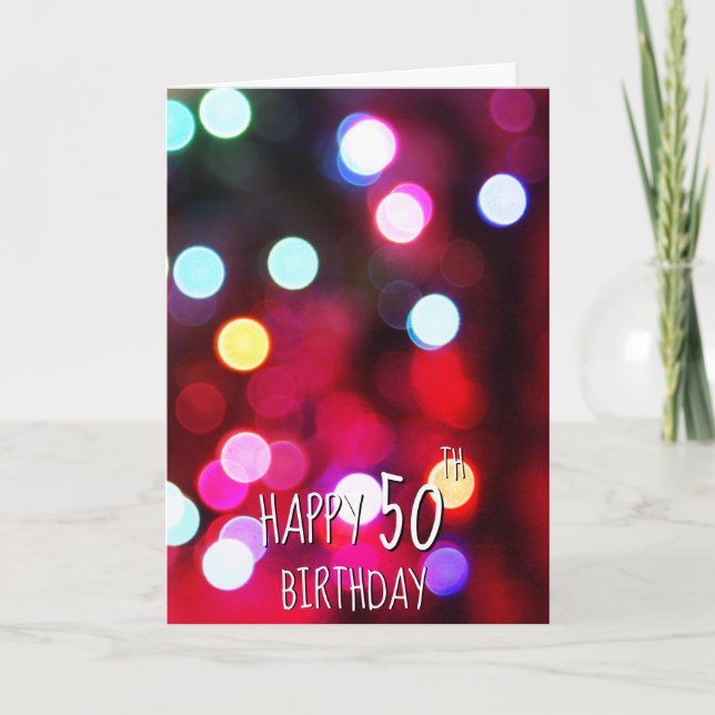 50th Birthday Party Lights Card (Front)